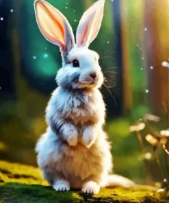 cute grey hare animal Diamond Paintings