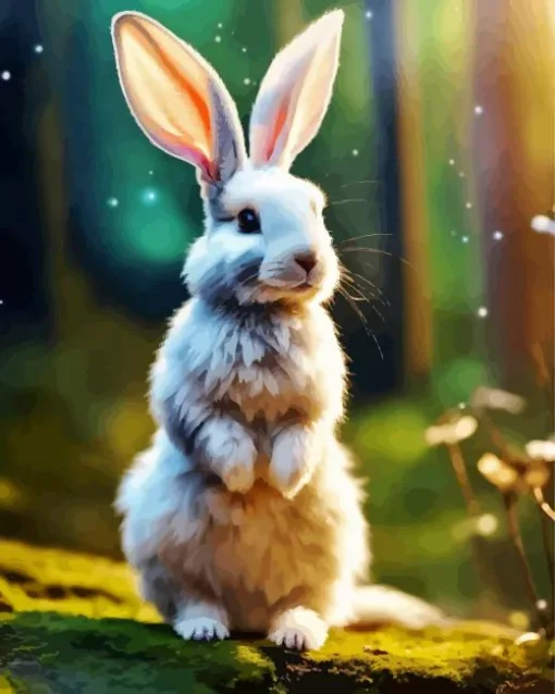 cute grey hare animal Diamond Paintings