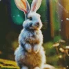 cute grey hare animal Diamond Paintings