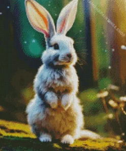cute grey hare animal Diamond Paintings
