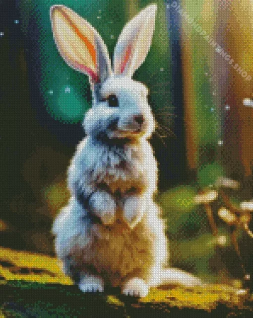 cute grey hare animal Diamond Paintings