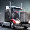 dark grey semi truck Diamond Paintings
