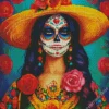 female sugar skull art illustration Diamond Paintings