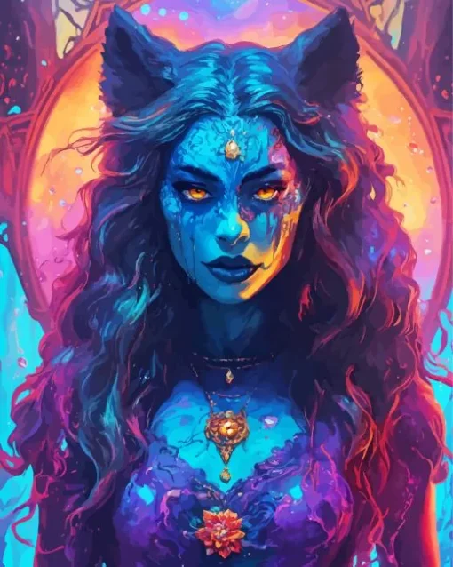 female werewolf art Diamond Paintings