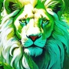 green lion animal Diamond With Numbers