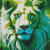 green lion animal Diamond With Numbers