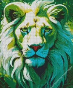 green lion animal Diamond With Numbers