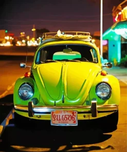 green vw bug Diamond With Numbers