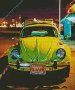 green vw bug Diamond With Numbers