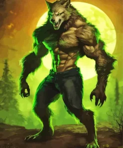 green werewolf Diamond With Numbers