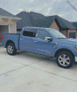 grey blue truck car Diamond Paintings