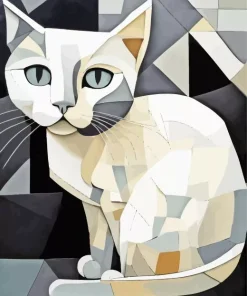 grey cat easy pop art Diamond Paintings