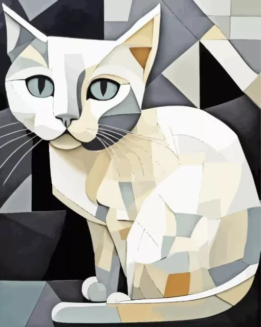 grey cat easy pop art Diamond Paintings