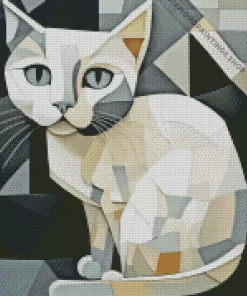 grey cat easy pop art Diamond Paintings