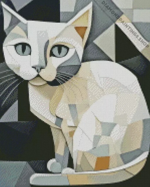 grey cat easy pop art Diamond Paintings