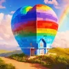hearted rainbow house Diamond Paintings