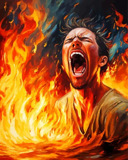 man screaming inside flames Diamond Paintings man screaming inside flames Diamond Paintings