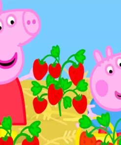 pig with strawberry Diamond Paintings