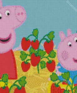 pig with strawberry Diamond Paintings