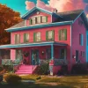 pink and blue house Diamond With Numbers