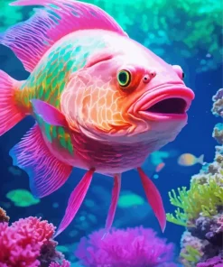 pink fish Diamond With Numbers