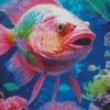 pink fish Diamond With Numbers