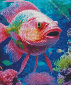 pink fish Diamond With Numbers