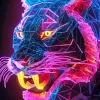 purple tiger neon Diamond Paintings