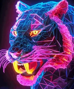 purple tiger neon Diamond Paintings