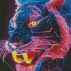 purple tiger neon Diamond Paintings