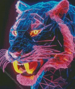 purple tiger neon Diamond Paintings