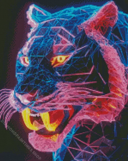 purple tiger neon Diamond Paintings