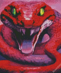 red pit viper with green eyes Diamond With Numbers
