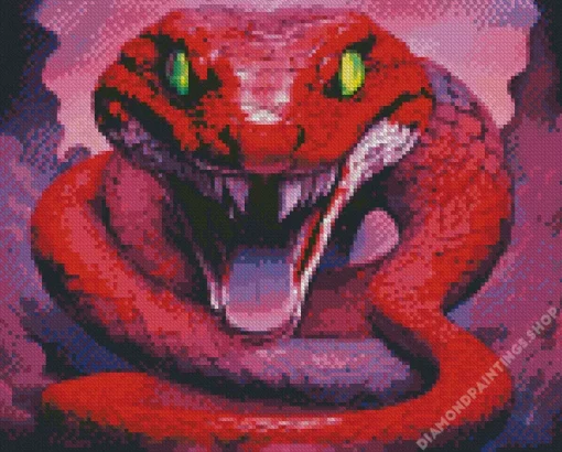 red pit viper with green eyes Diamond With Numbers