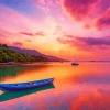 sunset boat Diamond With Numbers