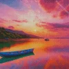sunset boat Diamond With Numbers