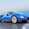 super blue car Diamond With Numbers