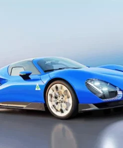 super blue car Diamond With Numbers