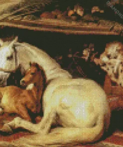 the arab tent by Edwin Landseer Diamond With Numbers