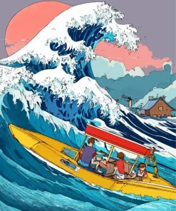 the journey Through the Great Wave Diamond Paintings