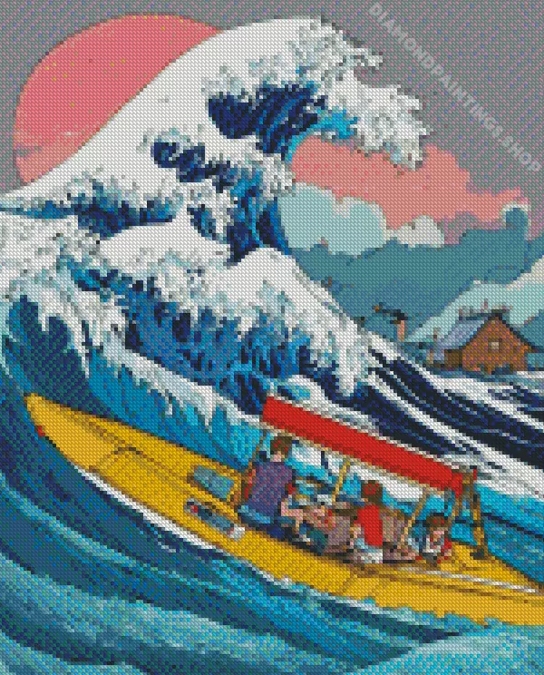 the journey Through the Great Wave Diamond With Numbers the journey Through the Great Wave Diamond Paintings