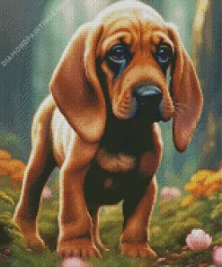Bloodhound Puppy Diamond With Numbers