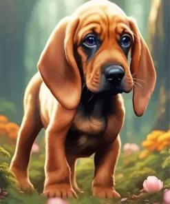 Bloodhound Puppy Diamond With Numbers