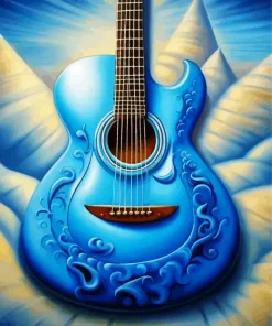 Blue Guitar Diamond With Numbers