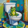 Frog Sitting on the Toilet Diamond Paintings