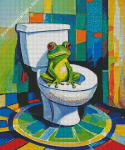 Frog Sitting on the Toilet Diamond Paintings