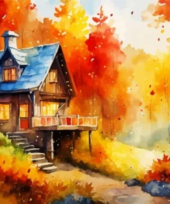 aesthetic fall farmhouse landscape Diamond Paints