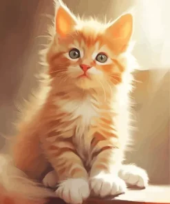 blonde kitten Diamond With Numbers