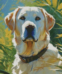 blonde labrador dog Diamond With Numbers