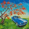 Blue 60s Mustang Car Diamond Painting